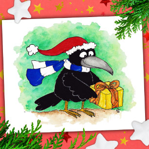 carte postale CHRISTMAS CROW de Nicole Janes