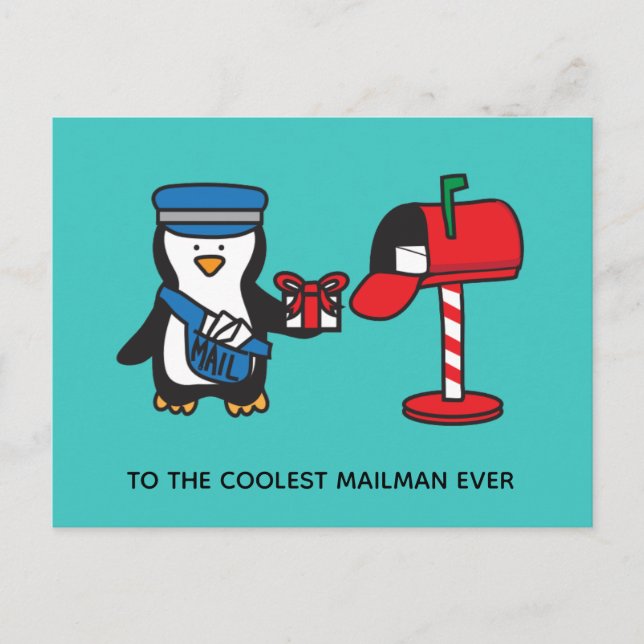 Carte Postale Christmas Holiday Mailman Mail Lady Potier (Devant)