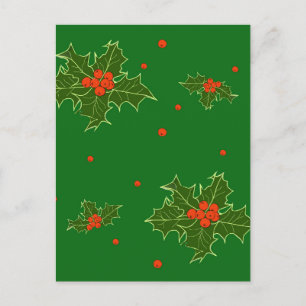 Carte Postale Christmas Holly