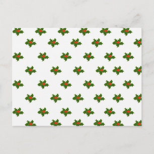 Carte Postale Christmas Holly Motif
