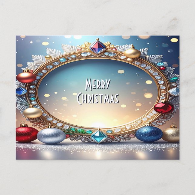 Carte Postale Christmas Jewel Frame Holiday Postcard (Devant)