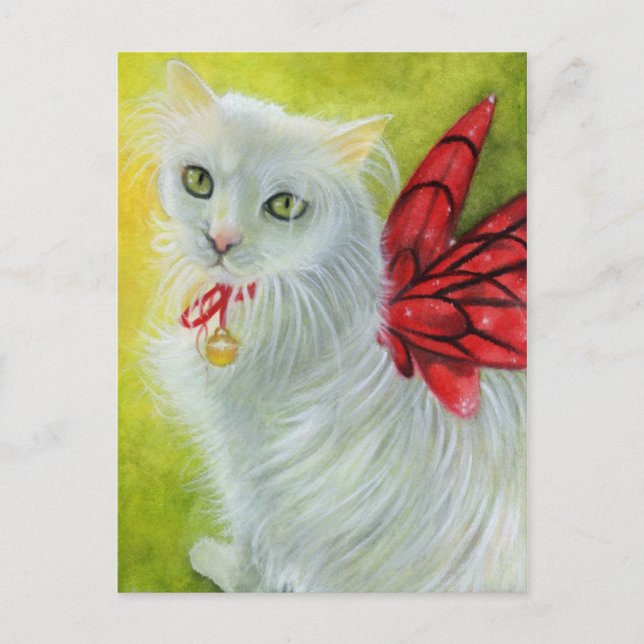 Carte postale Christmas Kitty Crimson Wings (Devant)