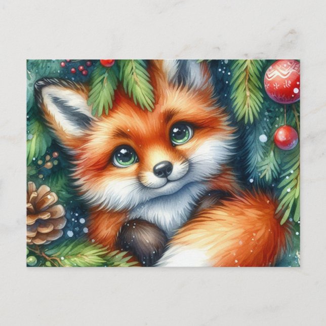 Carte postale Christmas Red Fox (Devant)