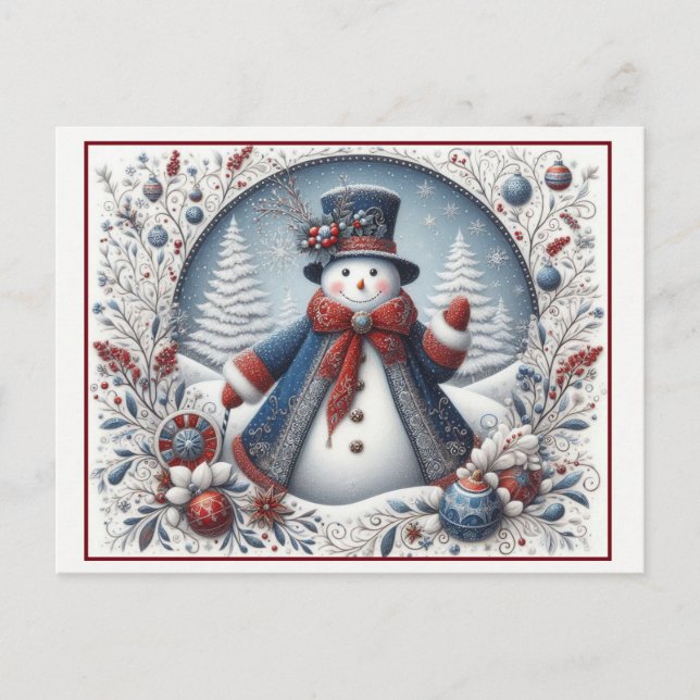 Carte Postale Christmas Snowman (Devant)