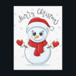 Carte Postale Christmas Snowman<br><div class="desc">Christmas Snowman Envoyez vos Bonnes Fêtes avec notre vaste sélection de cartes de Noël à Zazzle! Transmettez des messages chaleureux et sincères à vos proches avec des cartes postales de Noël qu'ils adoreront absolument !</div>