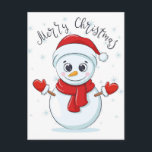 Carte Postale Christmas Snowman<br><div class="desc">Christmas Snowman Envoyez vos Bonnes Fêtes avec notre vaste sélection de cartes de Noël à Zazzle! Transmettez des messages chaleureux et sincères à vos proches avec des cartes postales de Noël qu'ils adoreront absolument !</div>