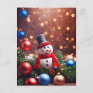 Carte Postale Christmas Snowman
