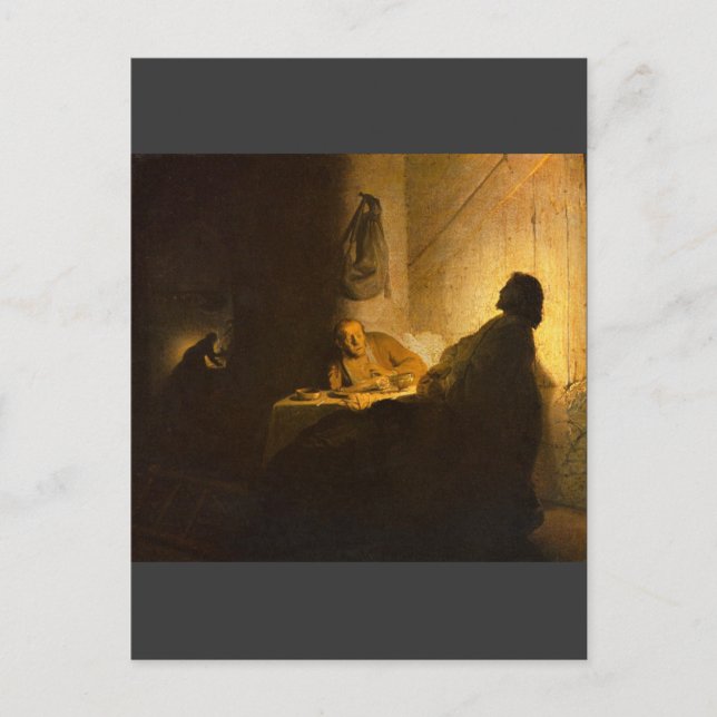 Carte Postale Christus in Emmaus par Rembrandt (Devant)