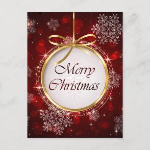 Carte Postale Chritsmas d'ornement Ruby Red et Gold