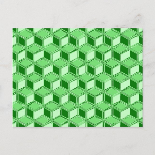 Carte Postale Chrome 3-d boîtes - vert émeraude (Devant)