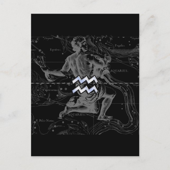 Carte Postale Chrome comme Aquarius Zodiac Connexion Hevelius (Devant)