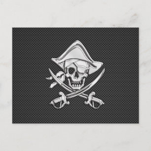 Carte Postale Chrome comme Pirate sur Black Carbon Fiber