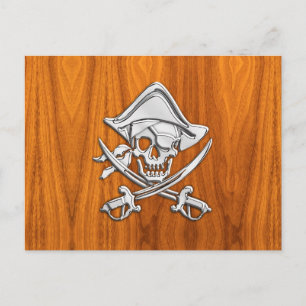 Carte Postale Chrome comme Pirate sur la plaque de teck