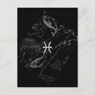 Carte Postale Chrome comme Pisces Zodiac Connexion Hevelius 1690