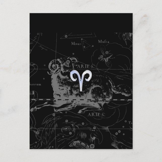 Carte Postale Chrome comme Symbole du zodiaque Bélier sur Heveli (Devant)
