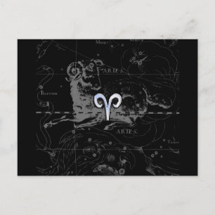 Carte Postale Chrome comme symbole du zodiaque Bélier sur Heveli
