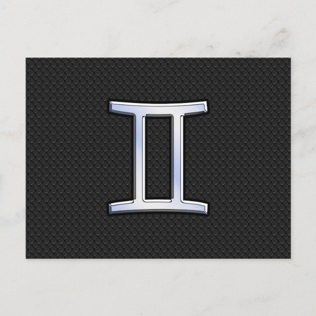Carte Postale Chrome Comme Symbole Zodiac Gemini (Devant)