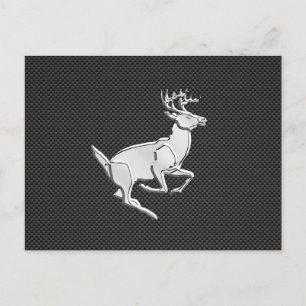 Carte Postale Chrome Running Deer sur l'impression de fibre de c