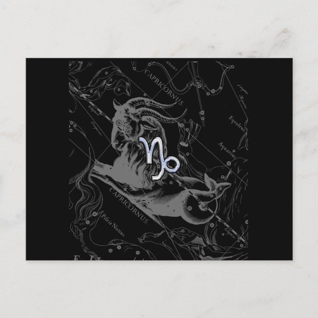 Carte Postale Chrome Style Capricorn Zodiac Connexion Hevelius (Devant)