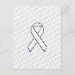 Carte Postale Chrome White Ribbon Sensibilisation sur Houndstoot
