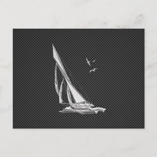 Carte Postale Chromes Like Sailboat on Carbon Fiber (Devant)