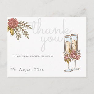 Carte Postale Chronologie Champenoise Fantaisiste Mariage MERCI