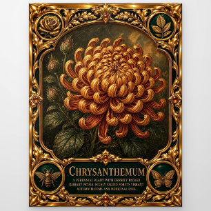 Carte Postale Chrysanthème, Art de bijou de famille
