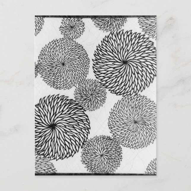 Carte Postale Chrysanthèmes de l'école japonaise (Devant)