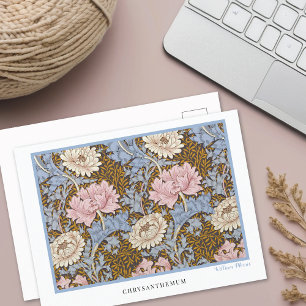 Carte Postale Chrysanthèmes rose Floral William Morris