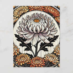Carte Postale Chrysanthèmes Vintage