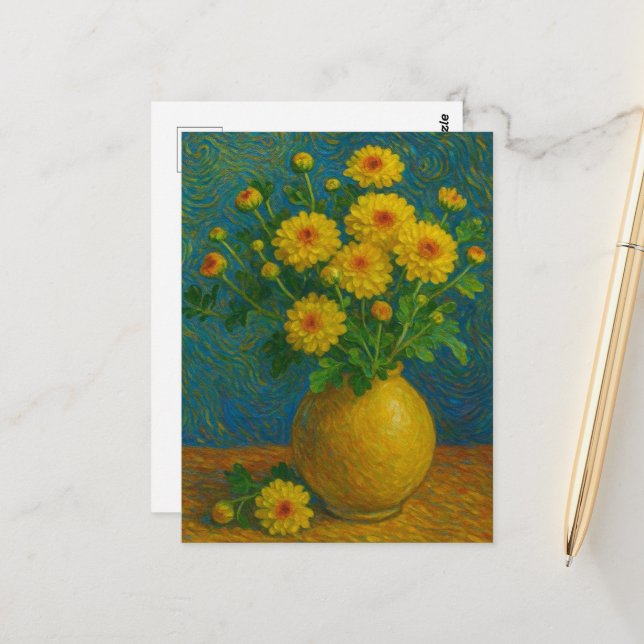 Carte postale Chrysanthemum (Devant/Arrière en situation)