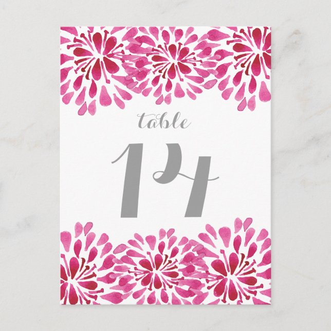 Carte postale Chrysanthemum de l'aquarelle rose (Devant)