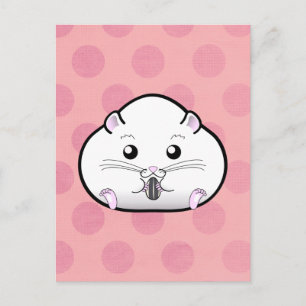 Carte Postale Chubby Tout Blanc Russe Nain Hamster