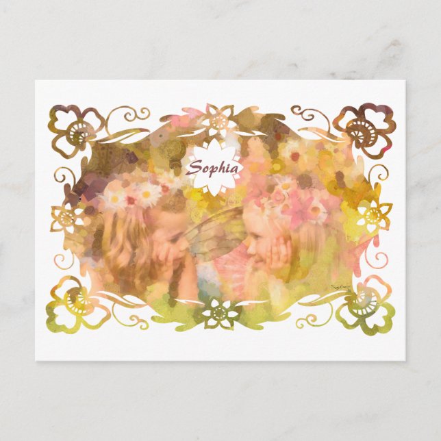 Carte Postale Chuchotements de Magie : Deux Amies Fées dans un J (Devant)