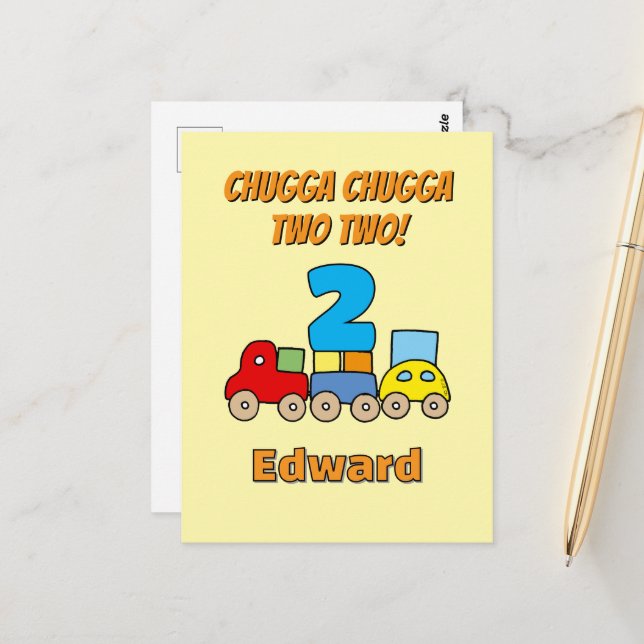 Carte Postale Chugga Chugga Two Two Train 2e Anniversaire (Devant/Arrière en situation)