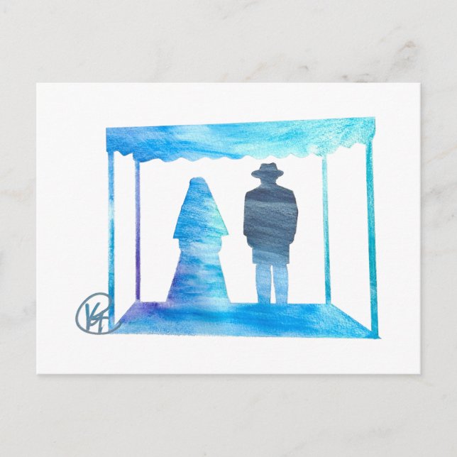 Carte Postale Chupah Juive Mariage Canopée Art (Devant)