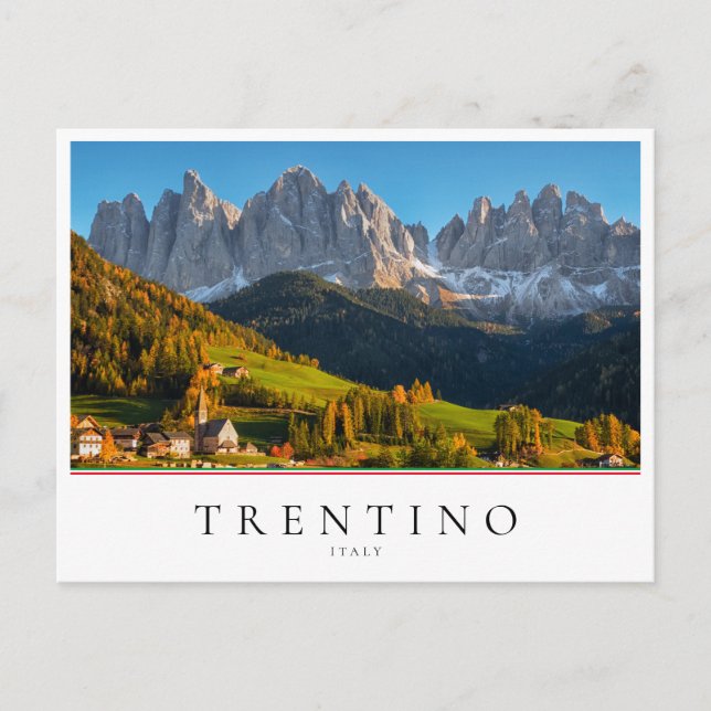 Carte Postale Church and village with mountains landscape (Devant)