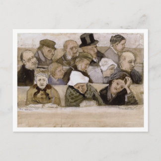 Carte Postale Church Pew avec les adorateurs, Vincent van Gogh