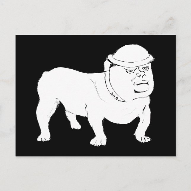 Carte Postale Churchill comme Bulldog (Devant)