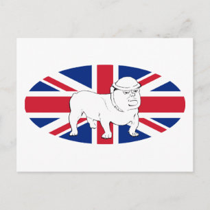 Carte Postale Churchill comme Bulldog et l'Union Jack