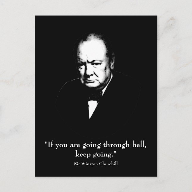 Carte Postale Churchill et Citation (Devant)