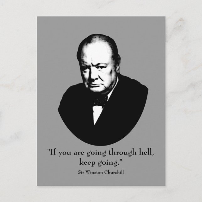 Carte Postale Churchill et Citation (Devant)