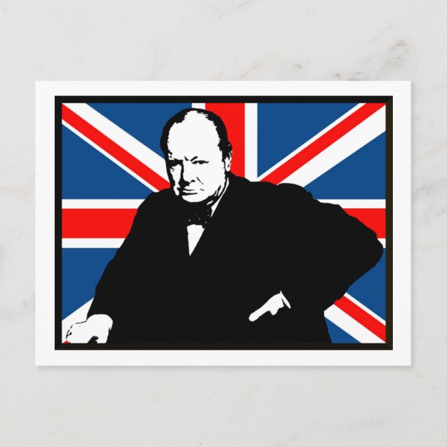 Carte Postale Churchill et Union Jack (Devant)
