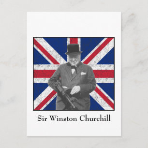 Carte Postale Churchill Posing With The British Flag