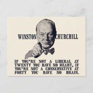 Carte Postale Churchill sur les conservateurs et les libéraux
