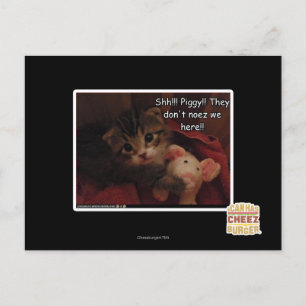 Carte Postale Chut ! ! ! Piggy ! !