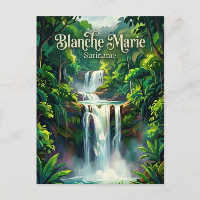 Carte Postale Chute Blanche Marie Suriname (Devant)