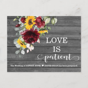 Carte Postale Chute Burgundy Tournesols Grange Mariage reporté