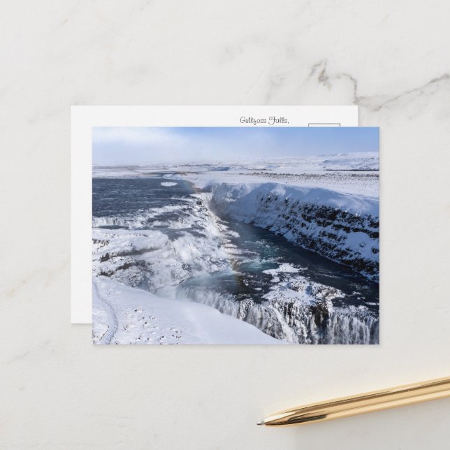 Carte Postale Chute de Gullfoss Captivante (Devant/Arrière en situation)