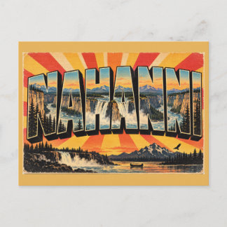 Carte Postale Chute d'eau Nahanni Art de la rivière sauvage et d